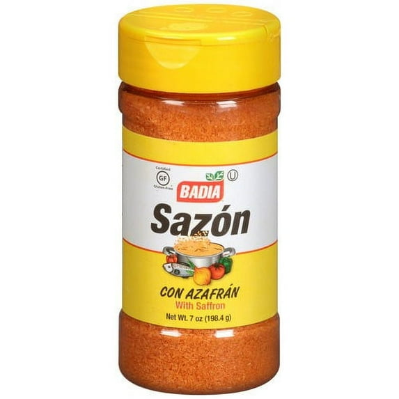 Badia Sazon with Azafran, 7 oz Bottle