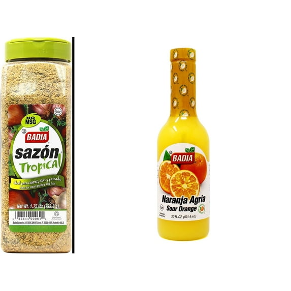 Badia Sour Orange Marinade, Naranja Agria, 20 fl Oz & Badia Sazon Tropical, 1.75 lbs