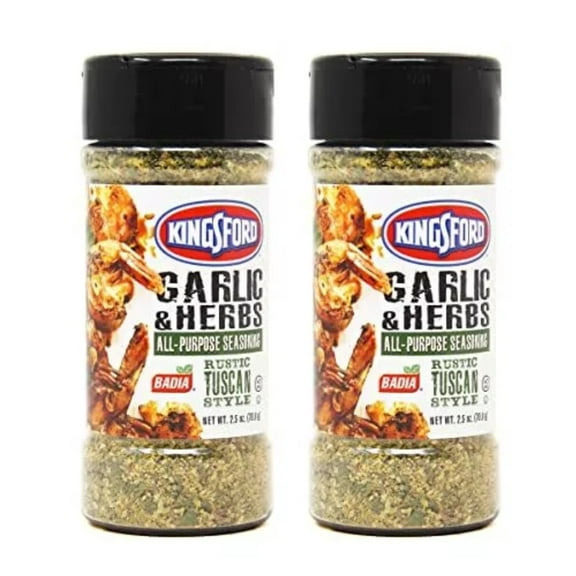Badia Spices Kingsford Garlic & Herbs All-Purpose Seasoning, Rustic Tuscan Style, 2.5 oz (Pack of 2)