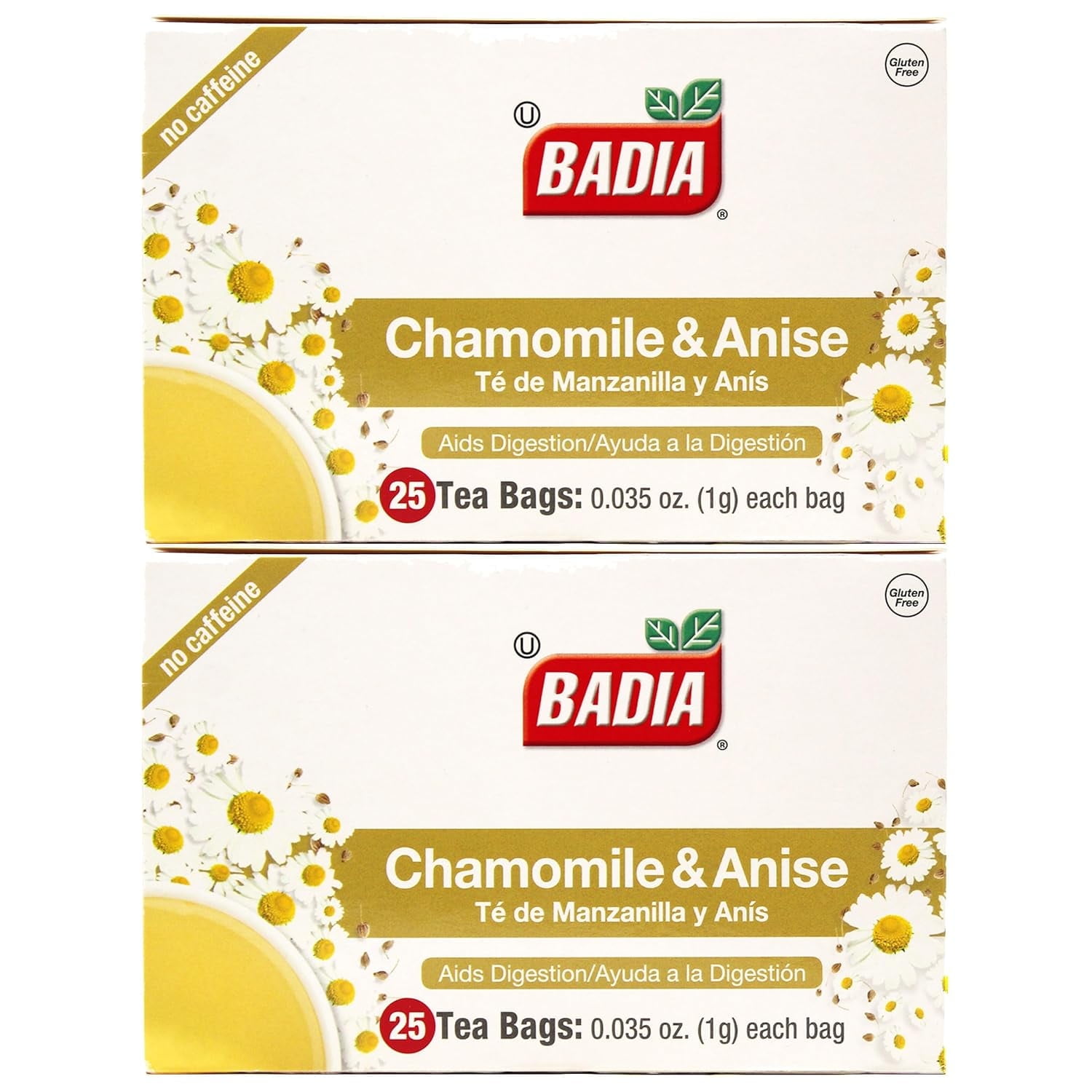Badia Chamomile & Anise Tea Bags, 25 ct - Palatize Pack of 2