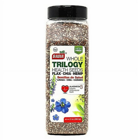 Badia Whole Trilogy Heatlh Seed 21 oz Flax Chia Hemp