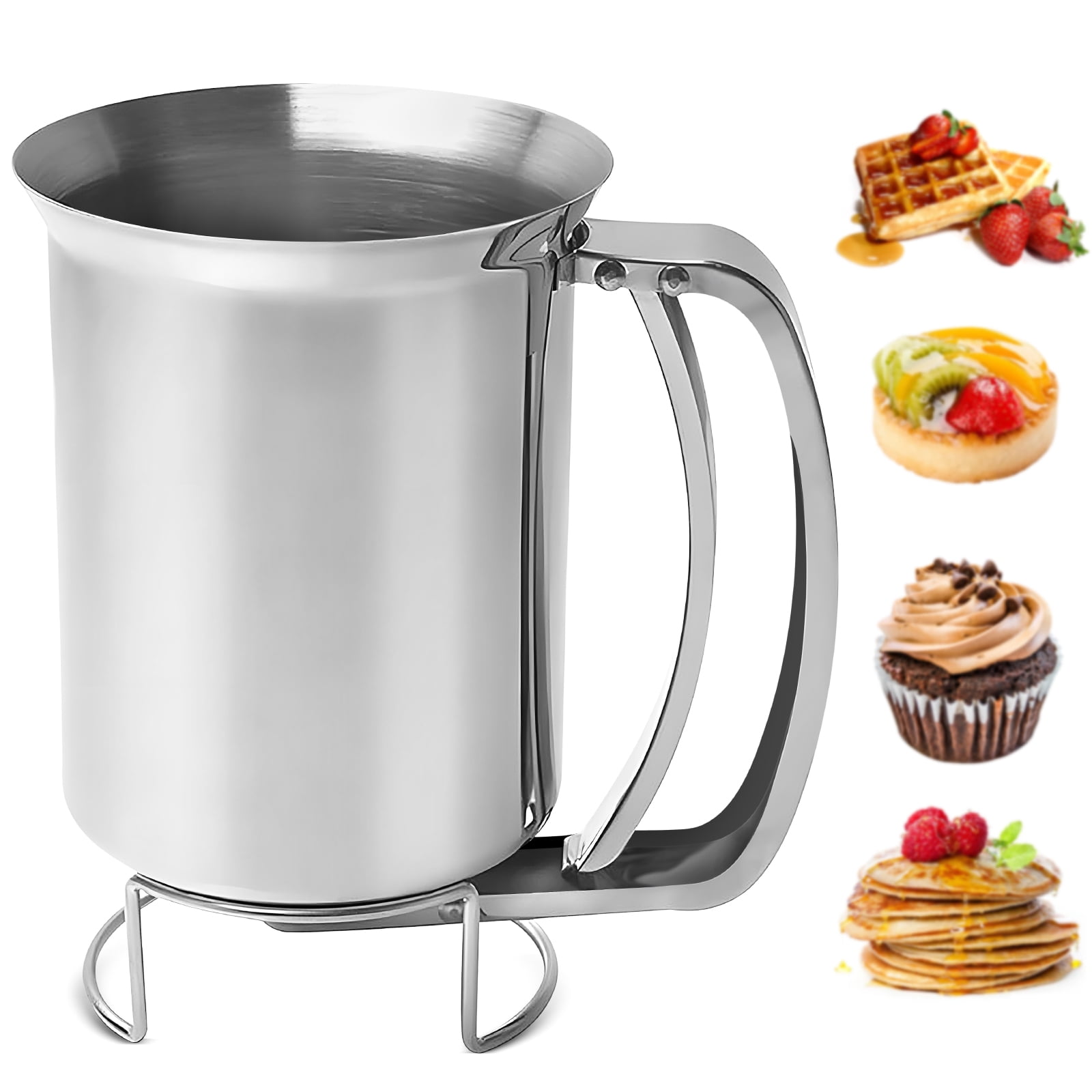 Houzemann 2-in-1 Pancake/Batter/Cupcake Dispenser-Perfect Baking Tool with Squeeze Handle for Cupcakes,Pancakes,Muffins,Crepes,Cakes,Waffles and Any