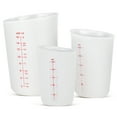 thumbnail image 1 of Badiano 3 Pcs High Heat Flexible Silicone Cups Set with ml/oz Marked  for Measuring Pouring, White, 1 of 7