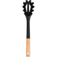 thumbnail image 1 of Badiano Black Silicone Pasta Fork,Cooking Draining Strainer,Wooden Spaghetti Server,Weight 0.26 lbs, 1 of 6