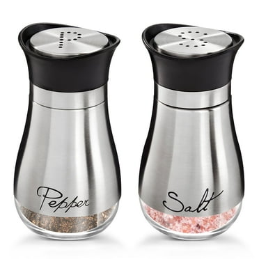 Badiano Salt and Pepper Shakers Set,2 Pack Metal Spice Dispenser,4 oz,Silver