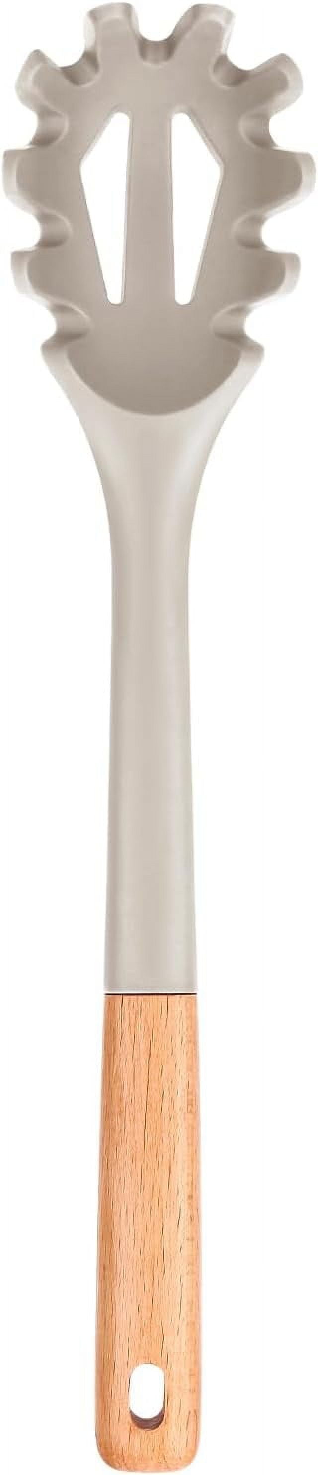 Badiano Silicone Pasta Fork,Wood Handle Spaghetti Strainer Server,1.85" Height,0.26 lbs,Khaki - Walmart.com