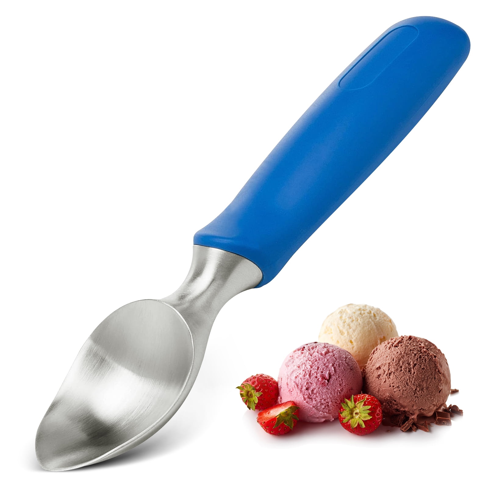 Sumo Ice Cream Scoop: Solid Stainless Steel. Dishwasher Safe (Blue)