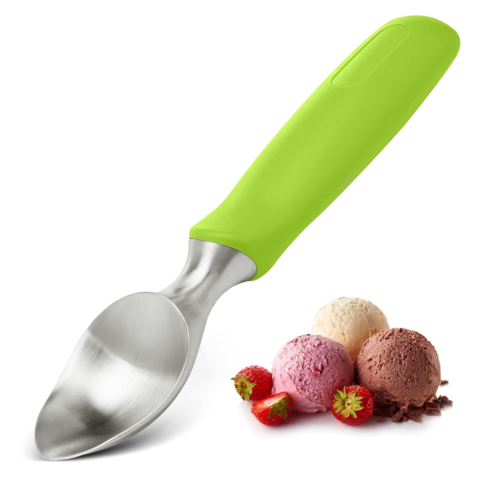 JahyElec Ice Cream Scoop Stainless Steel Cylindrical Ice Cream Scoop with  Spring-powered Trigger Release Big Volume Scoop Old Fashion Style scoop