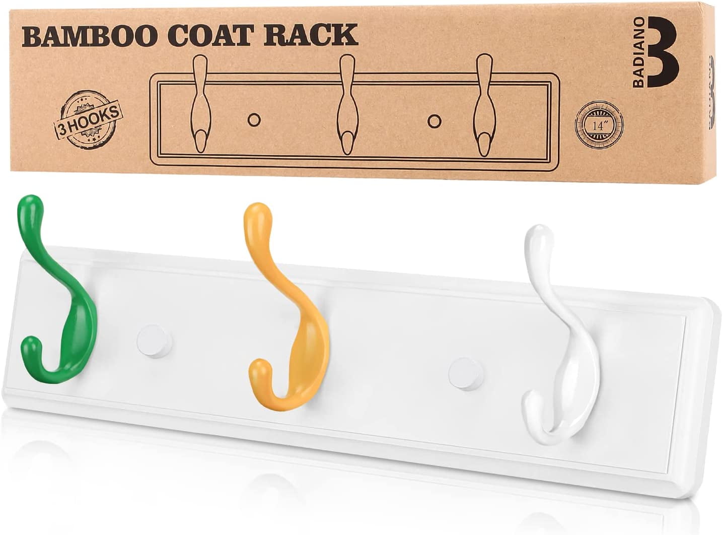 Natural Wooden Coat Hook Back Door Hanger 3M Self Adhesive Bag Hats Belt  Storage Organizer Walnut