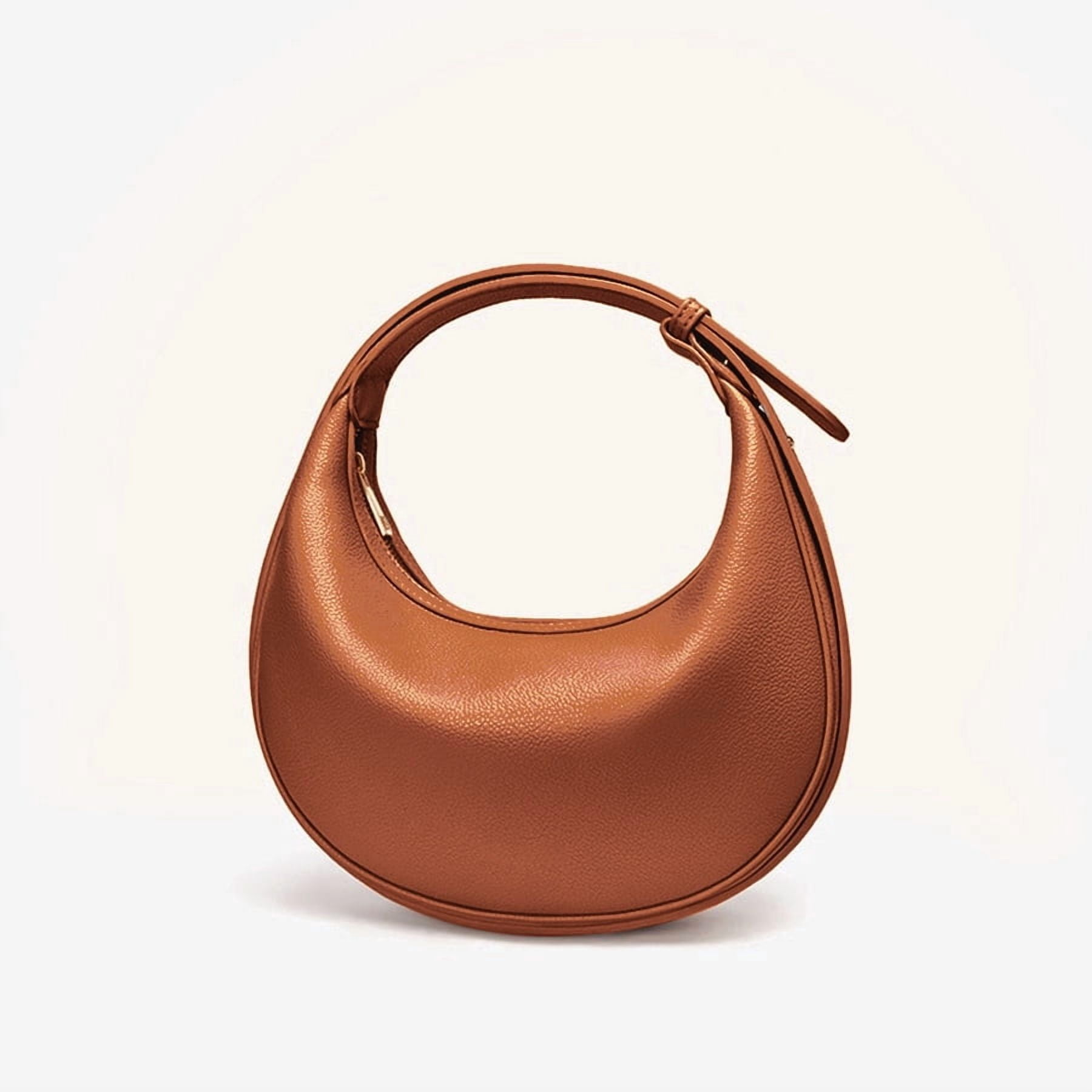 Badiya Crescent Shoulder Bag for Women Trendy Leather Crossbody Hobo Purse Vegan Clutch Handbag with 3 Adjustable Strap
