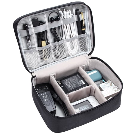 Badiya Electronics Organizer Travel Cable Organizer Bag Waterproof Portable Digital Storage Bag Electronic Accessories Case Cable Charger Organizer Case