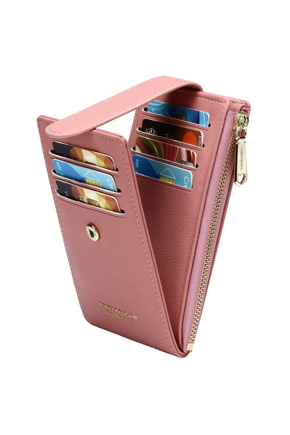 RFID Card Holder Wallet for Women Slim Wallets Bifold Women Multi Card Case Zipper Coin Purse