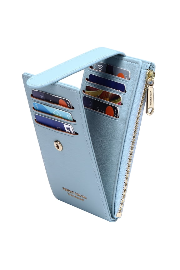 RFID Card Holder Wallet for Women Slim Wallets Bifold Women Multi Card Case Zipper Coin Purse