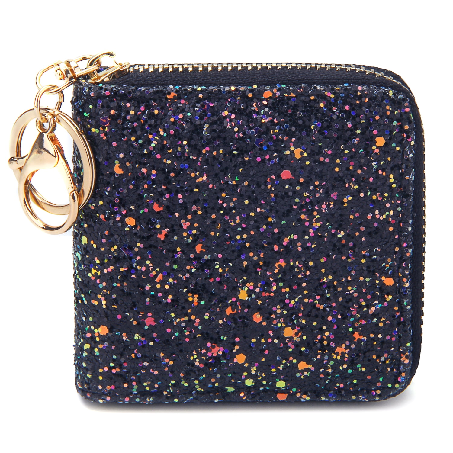 Badiya Small Glitter Wallet for Women Girls Women Mini Coin Purse Pouches with Key Ring Walmart Business Supplies