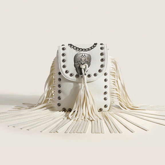 Badiya Tassel bag new casual retro tassel rivets personalized cell phone bag single shoulder crossbody chain small bag