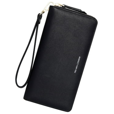 Badiya Wallets for Women Large Capacity PU Leather Credit Card Holder Clutch Wristlet Wallet
