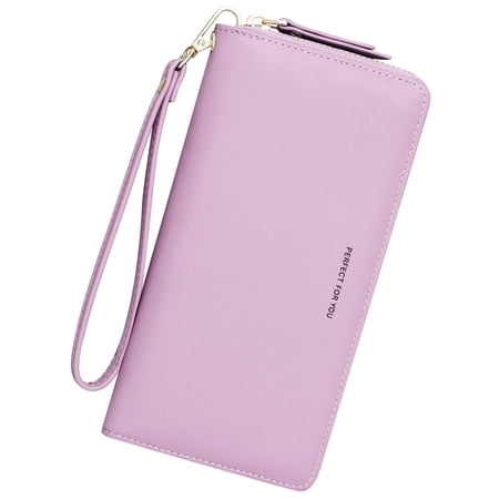 Badiya Wallets for Women Large Capacity PU Leather Credit Card Holder Clutch Wristlet Wallet