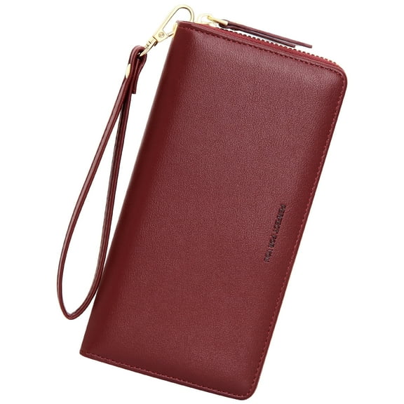 Badiya Wallets for Women Large Capacity PU Leather Credit Card Holder Clutch Wristlet Wallet