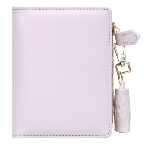 Badiya Women&Girls ID Card Holder Bifold Slim Coin Purse Zipper Small Wallet