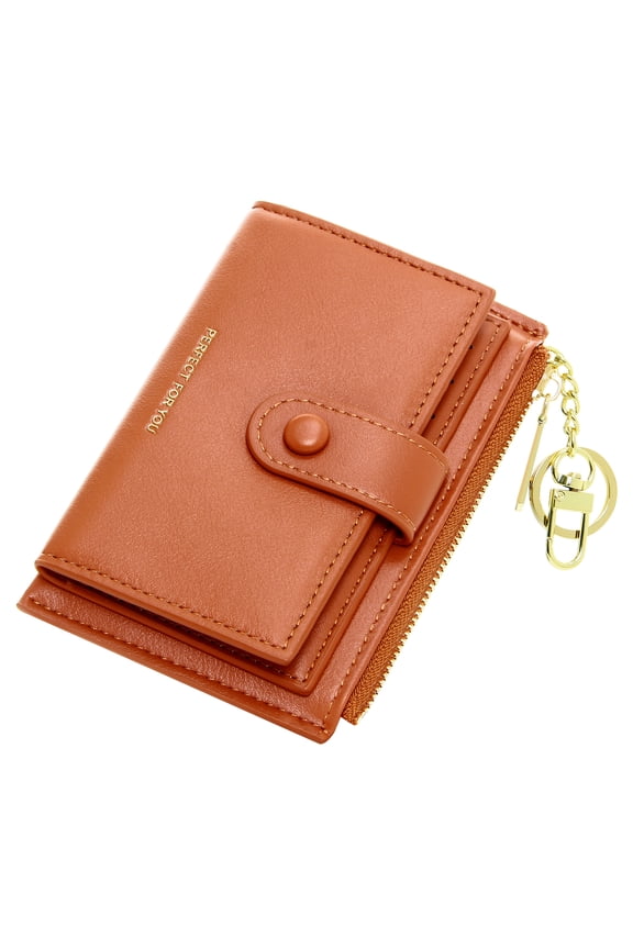Women Slim Wallet And RFID Card Case with Zipper Coin Pouch
