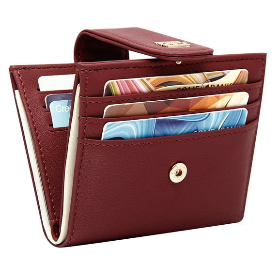 Badiya Women Small Wallets And Women Slim Bifold Credit Card Holder Minimalist Zipper Coin Pocket