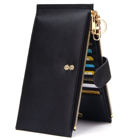 Badiya Women Wallets RFID Blocking Large Capacity Slim Bifold Multi Card Case Organizer with Zipper Pocket Gift Box