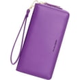 thumbnail image 1 of Badiya Women's Classic Long Wallet, Purple, 1-Piece, 1 of 6