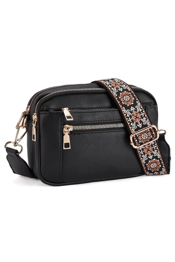 Women's Fashion Colorblock Zipper Crossbody Bag, PU Leather Shoulder Bag for Daily, Trendy Versatile Hight-quality Daily Commuting Bag