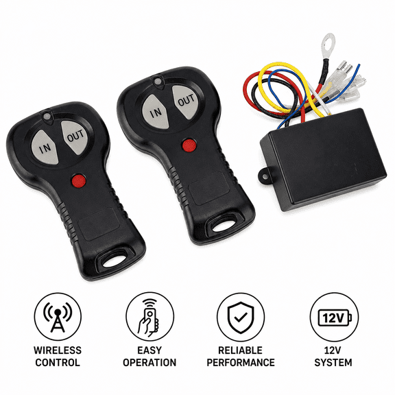 Badland Wireless Winch Remote, 1 Pair 12V Universal Wireless Winch Remote Control Controller Kit for Car Truck