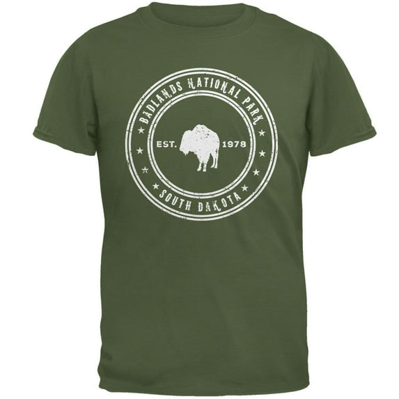 Badlands National Park Mens T Shirt Military Green MD