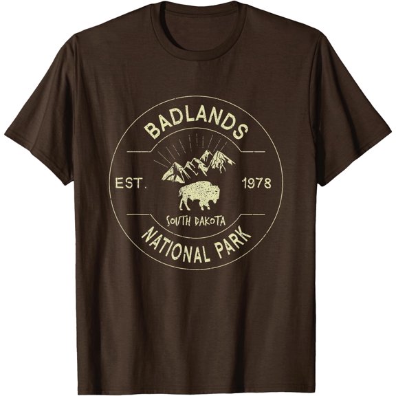 Badlands National Park Retro Vintage South Dakota Mom Gift Unisex T-Shirt for Men Women Kids Toddler,Dark Chocolate Color,Size YXS