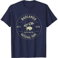 thumbnail image 1 of Badlands National Park Retro Vintage South Dakota Mom Gift Unisex T-Shirt for Men Women Kids Toddler,Navy Color,Size M, 1 of 5