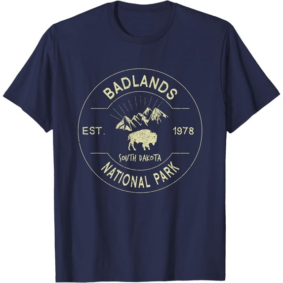 Badlands National Park Retro Vintage South Dakota Mom Gift Unisex T-Shirt for Men Women Kids Toddler,Navy Color,Size M