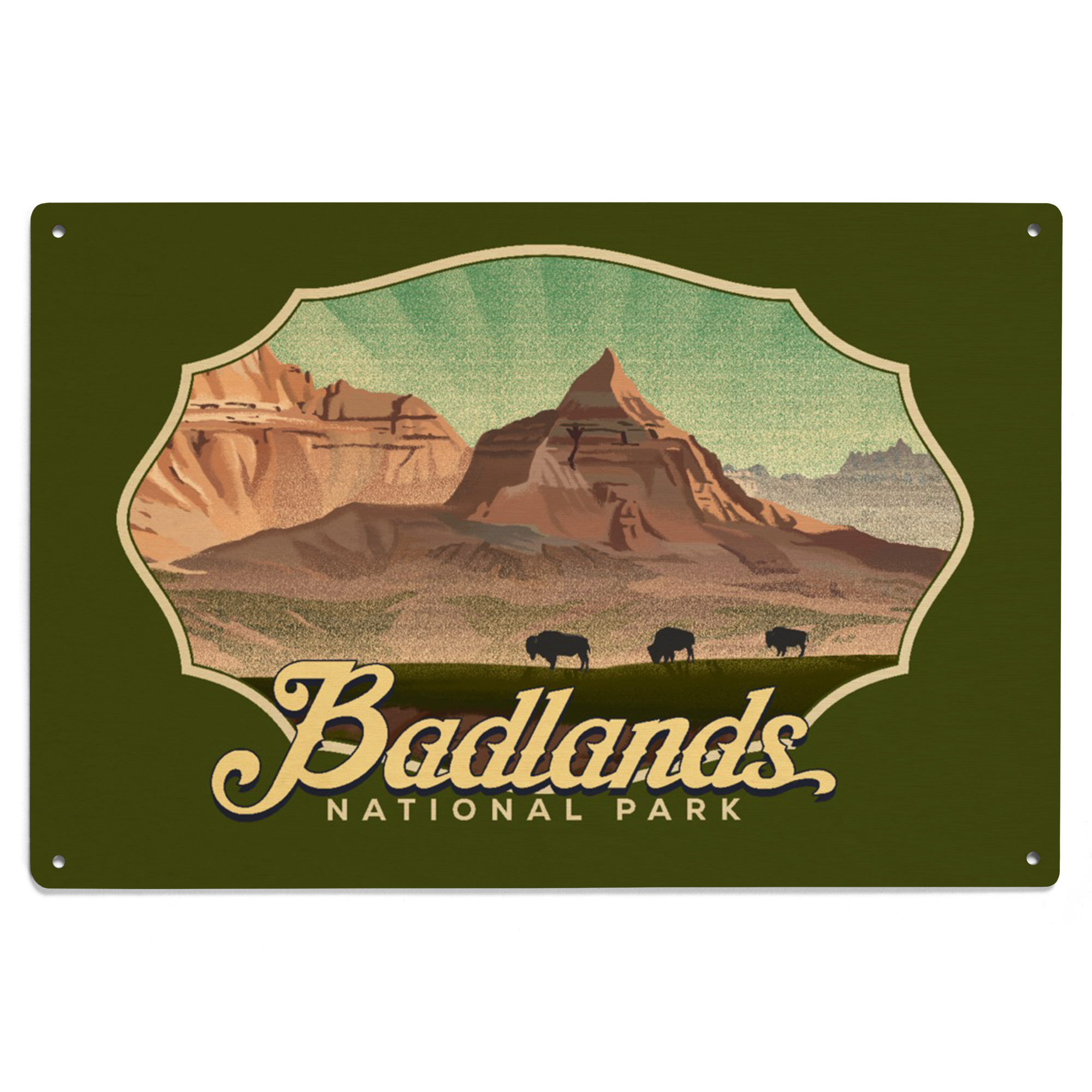 Badlands National Park, South Dakota, Bison in the Park, Contour Birch