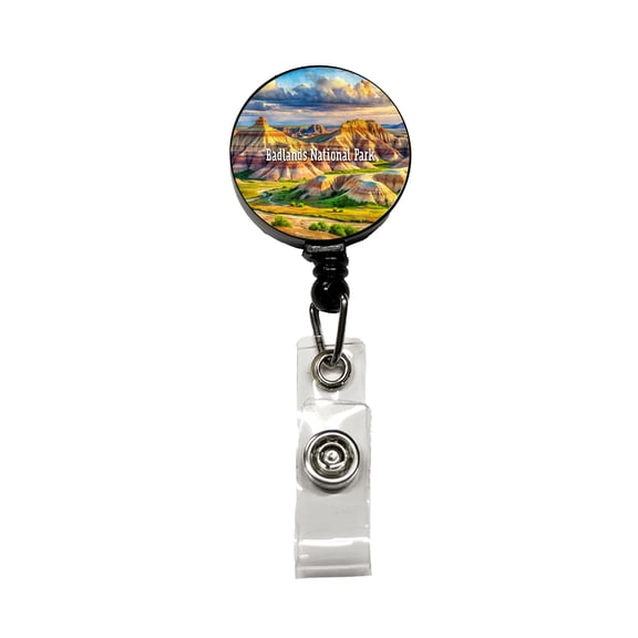Badlands National Park South Dakota Retractable Reel ID Badge Key Card Name Tag Holder with Clip