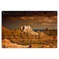 thumbnail image 1 of Badlands National Park, South Dakota, Stormy Sky Birch Wood Wall Sign (6x9 Rustic Home Decor, Ready to Hang Art), 1 of 5