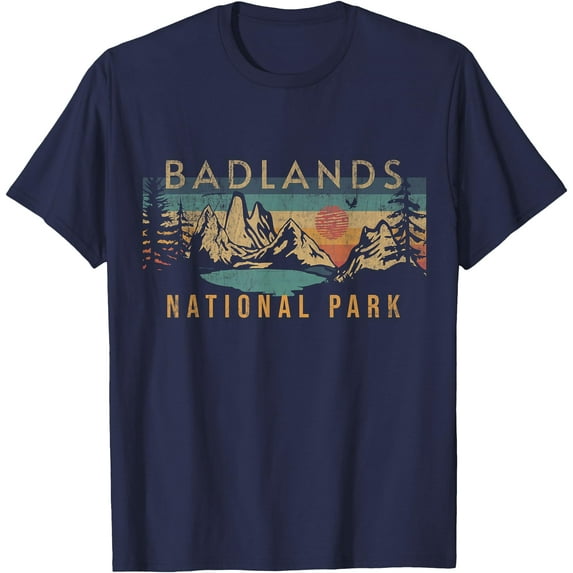 Badlands National Park South Dakota USA Outdoor Unisex T-Shirt for Men Women Kids Toddler,Navy Color,Size XL