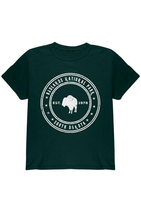 Badlands National Park Youth T Shirt Forest Green YSM
