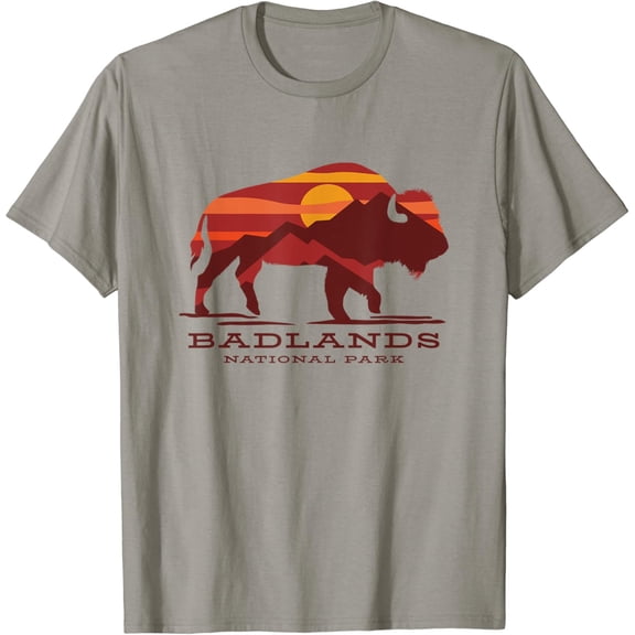 Badlands South Dakota Buffalo Bison Sunset T-Shirt