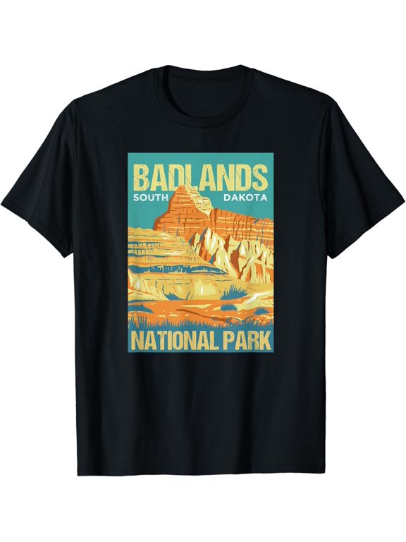 Badlands South Dakota Poster Design T Shirt