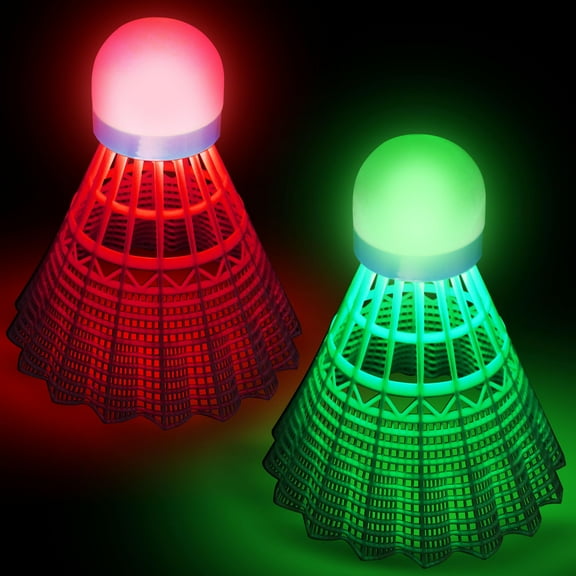 Badminton 10pcs - Lighting Glow in The Dark NightBadminton Shuttlecocks, Indoor Outdoor Sport Ball Training Exercise Gym Fitness GameTwo types of lights, green light and red light