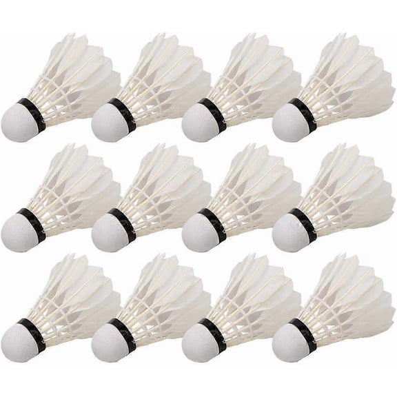 Badminton Ball,12Pcs Professional Shuttlecock Feather Badminton Balls for Badminton Training