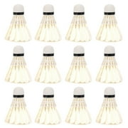 Badminton Balls, 12Pcs/Lot White Feather Badminton Balls Shuttlecocks Outdoor Sports Training Accessory for Indoor Outdoor Game