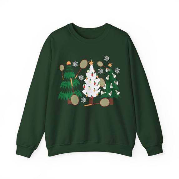 Badminton Christmas Tree Sweatshirt, Gift for Badminton Lover