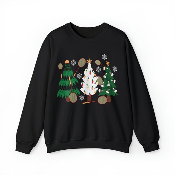 Badminton Christmas Tree Sweatshirt, Gift for Badminton Lover