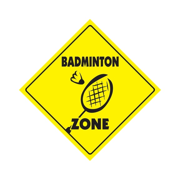 Badminton Crossing Decal Zone Xing | Indoor/Outdoor | 4" Tall sport game shuttlecock racquet net game sport