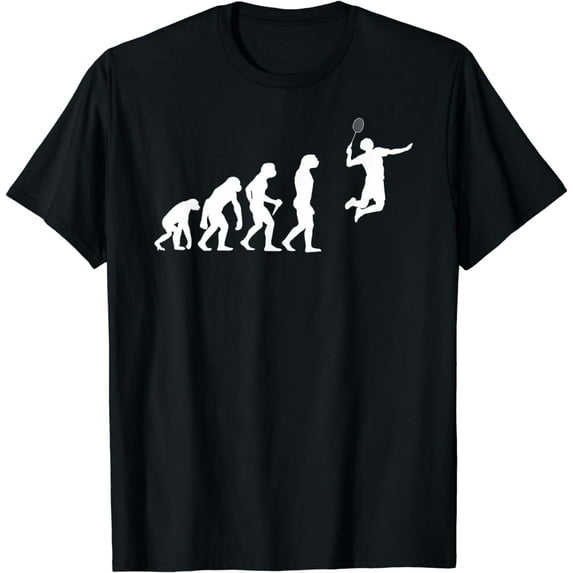 Badminton Evolution Ladies Men Shuttlecock Badminton Player T-Shirt