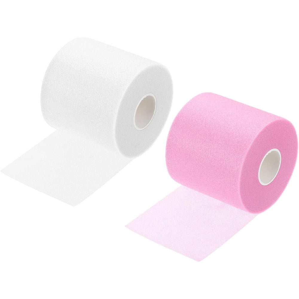 Badminton Grip Cushion Wrap, PU Tennis Racket Grip Tape Backing Film Handle Anti Skid Cushion Accessories（Bright pink and white (3 each)