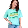 thumbnail image 1 of Badminton, Groovy Retro Wavy Text, Chalky Mint Comfort Colors T-Shirt, 2XL, 1 of 1
