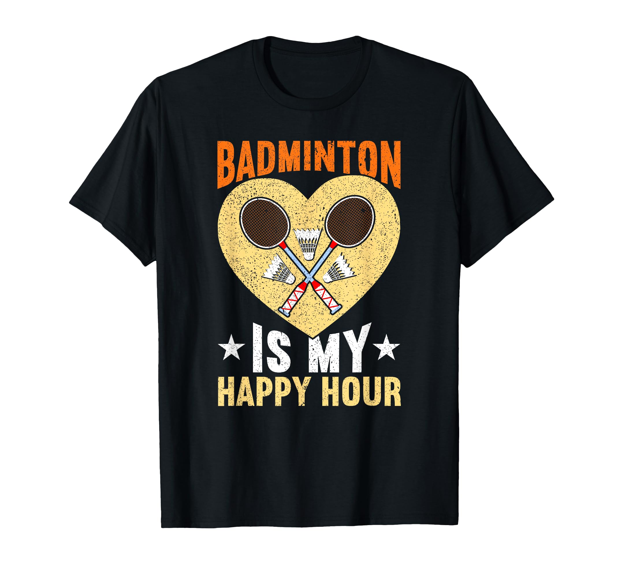 Badminton Is My Happy Hour Funny Badminton TShirt